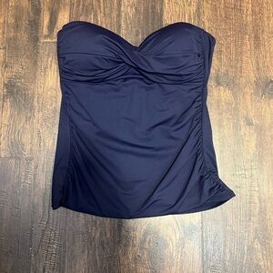 Anne Cole Twist Front Ruched Shirred Bandeaukini Top Size Women’s Large